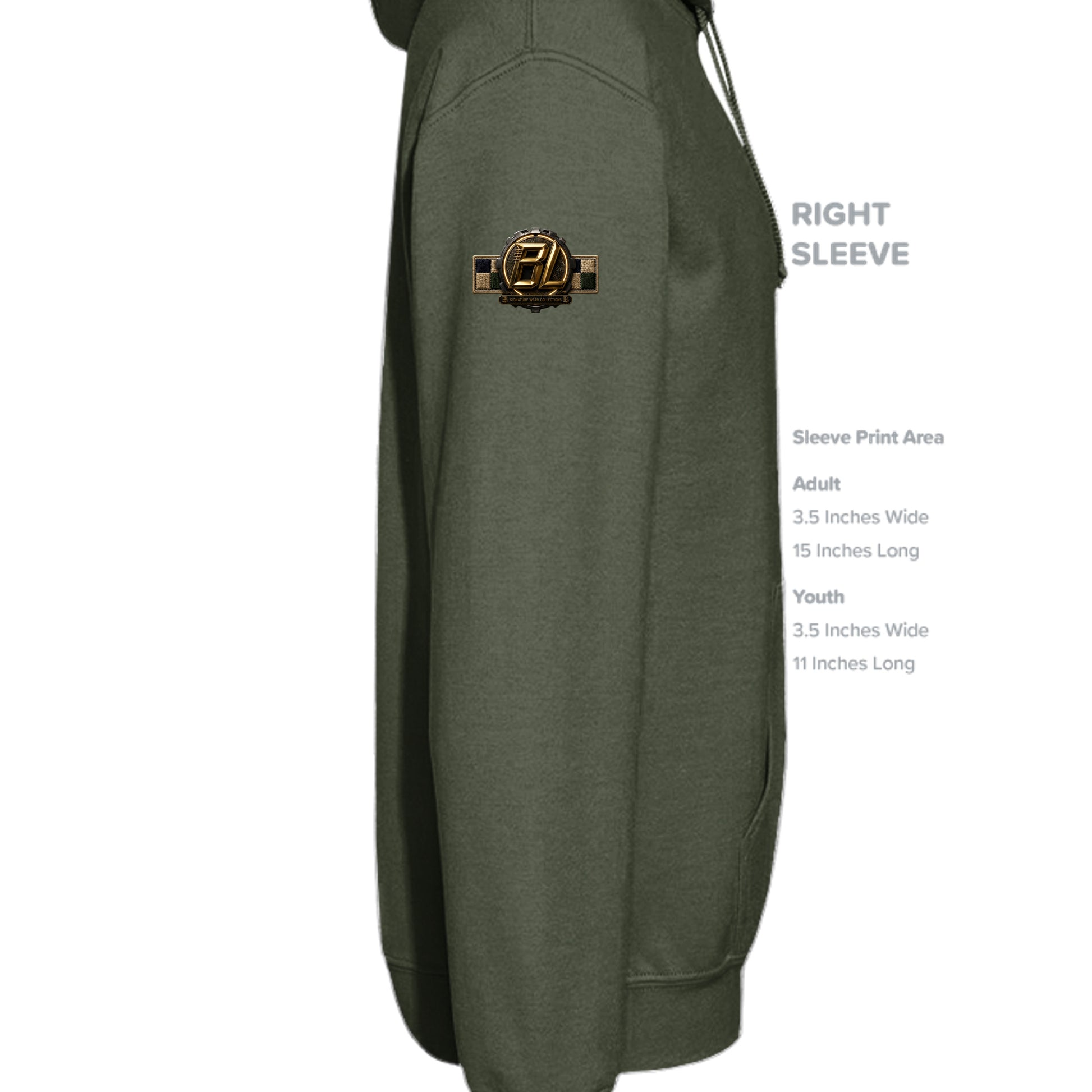 MILITARY GREEN - SF500 - SLEEVE_RIGHT